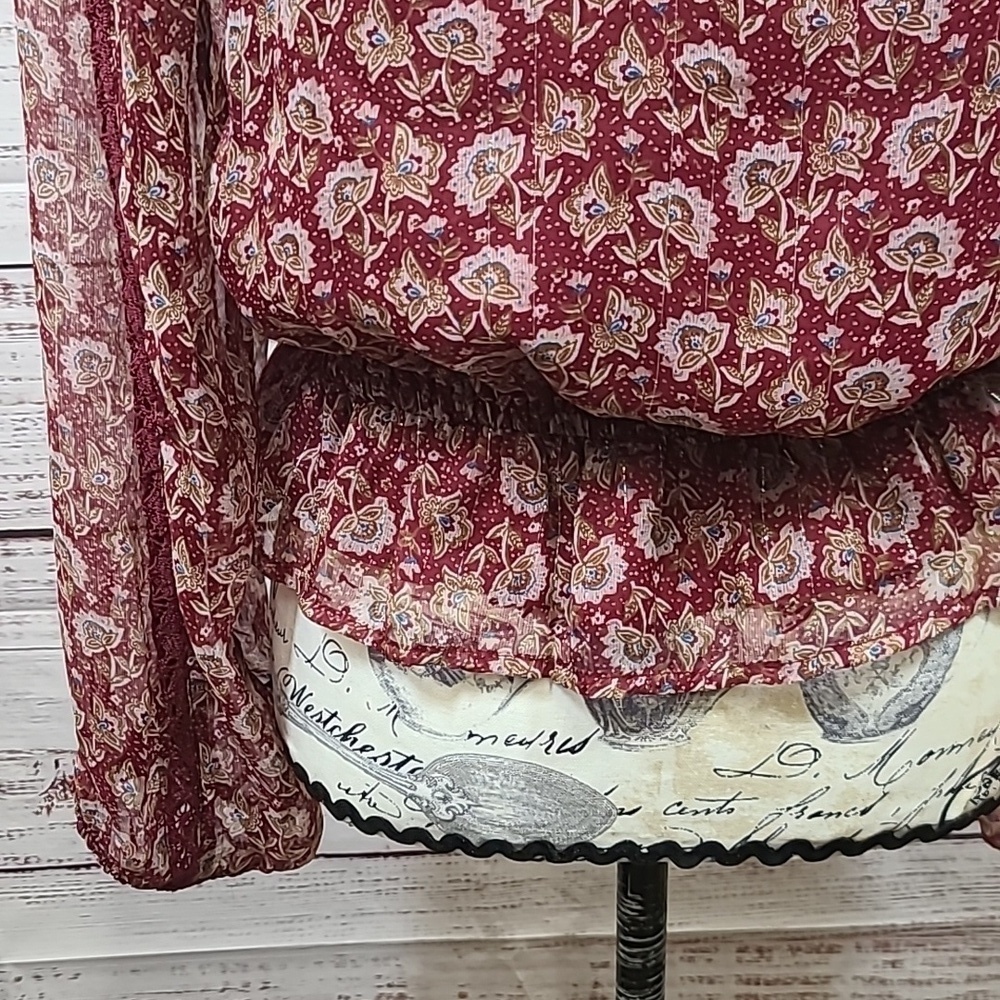 American Eagle sheer ruffle blouse - Picture 8 of 10